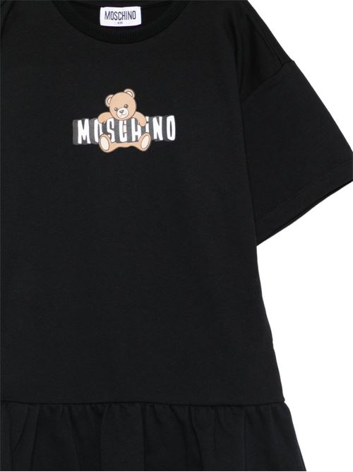 Abito bambina Moschino nero con logo Teddy Bear MOSCHINO KID-TEEN | HDV0HLLCA1960100